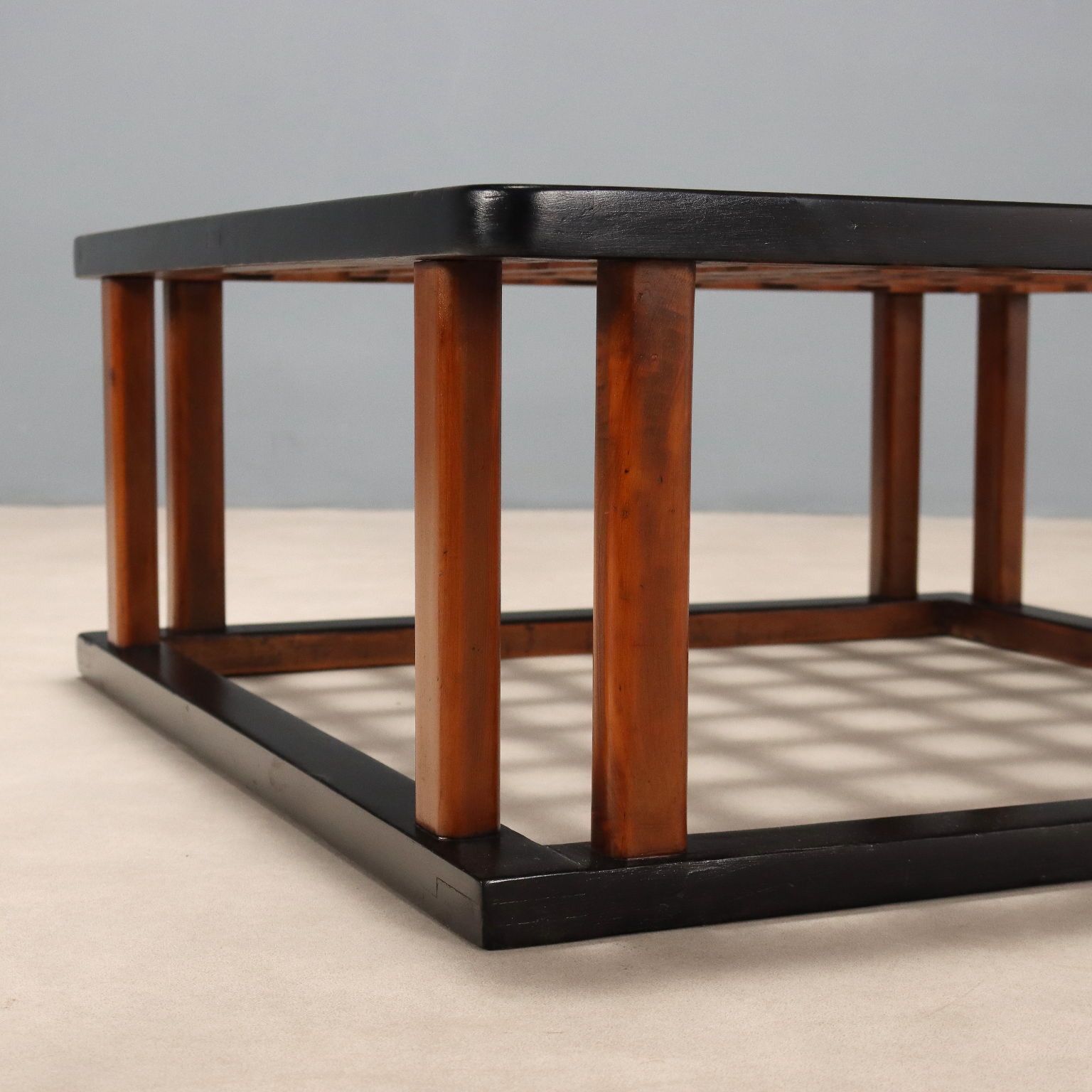 Vintage Coffee Table Painted Wood Glass Design 1940s 50s photo 1000.0