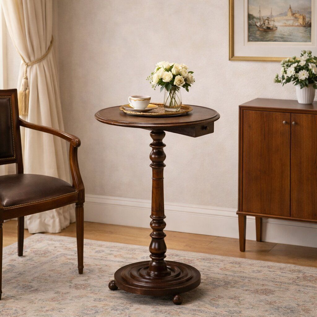 Petite table d'époque en hêtre peint noyer, Italie, XXe siècle photo furniture