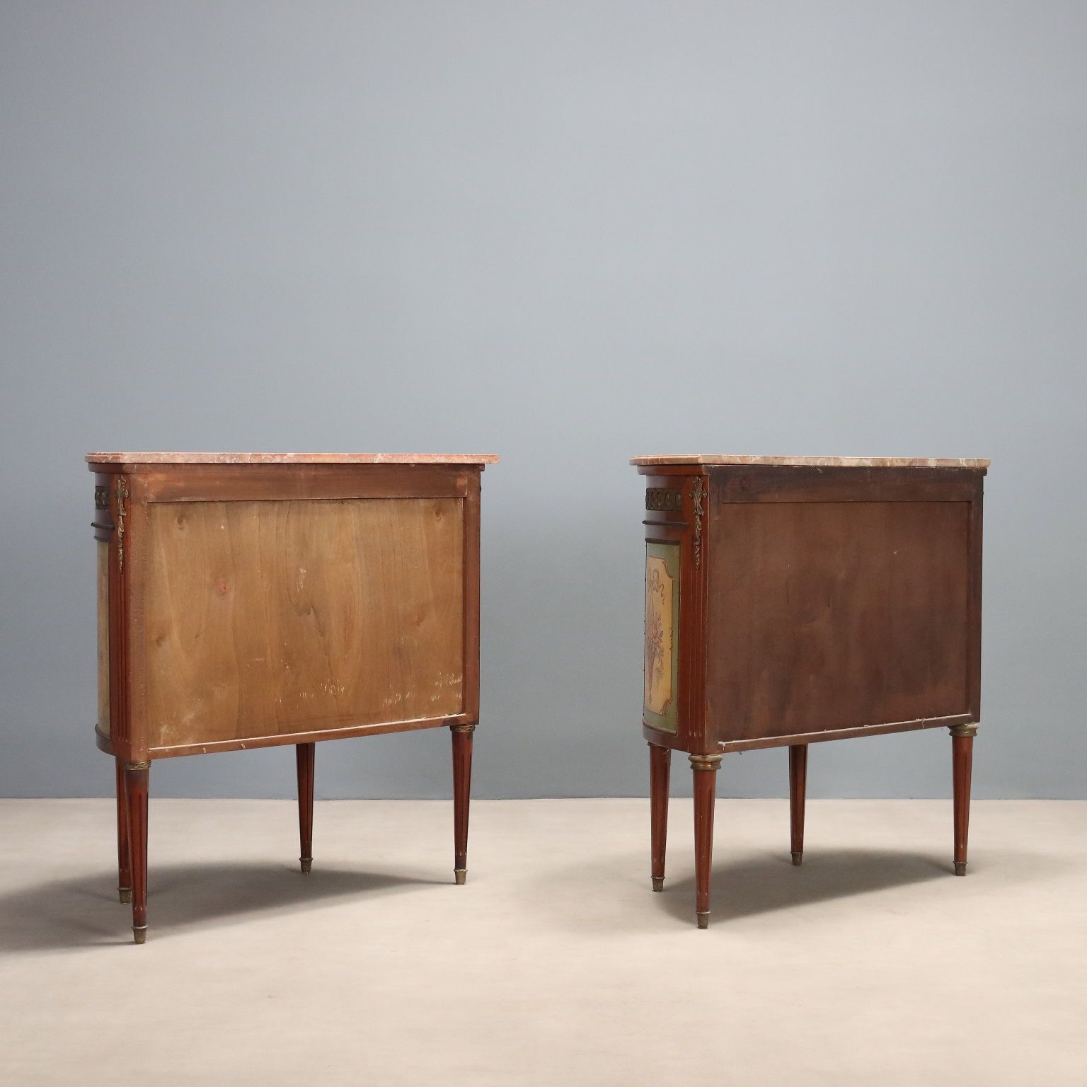 photo vintage Cupboards Demi Lune Neoclassical Style Mahogany XX Century