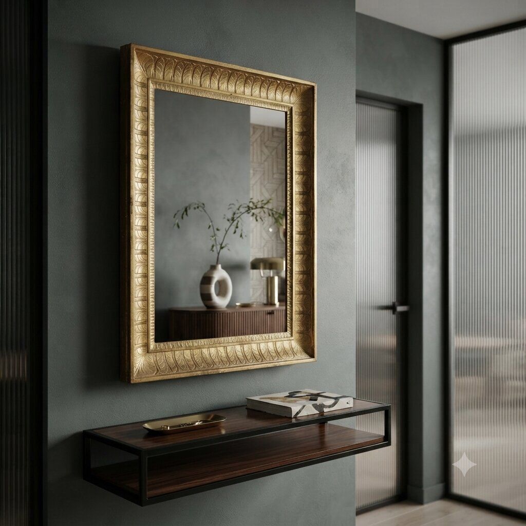 Antieke Spiegel Empire Verguld Hout Italië 19e Eeuw photo furniture
