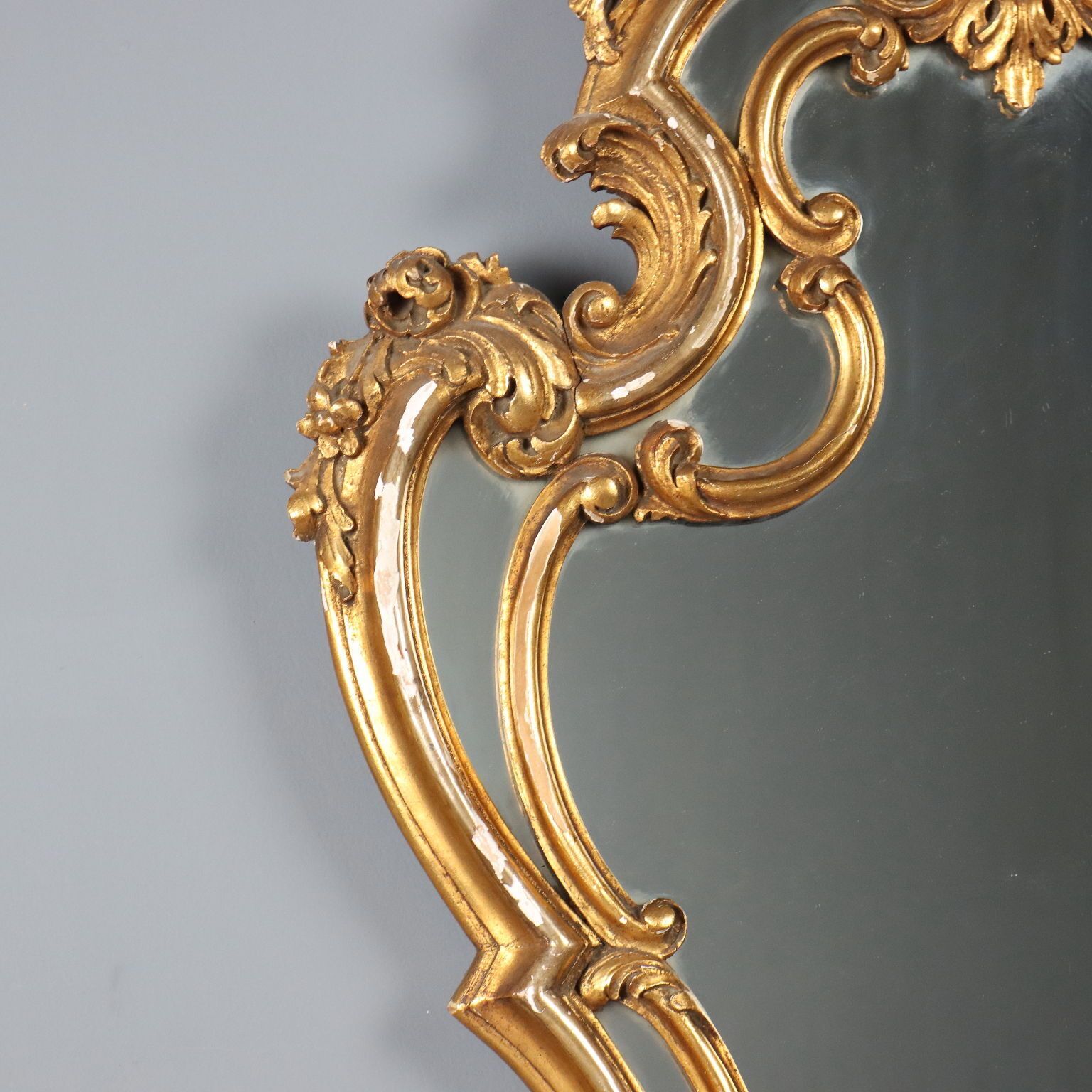 Antique Mirror Carved Gilded Wood Italy XX Century photo buy