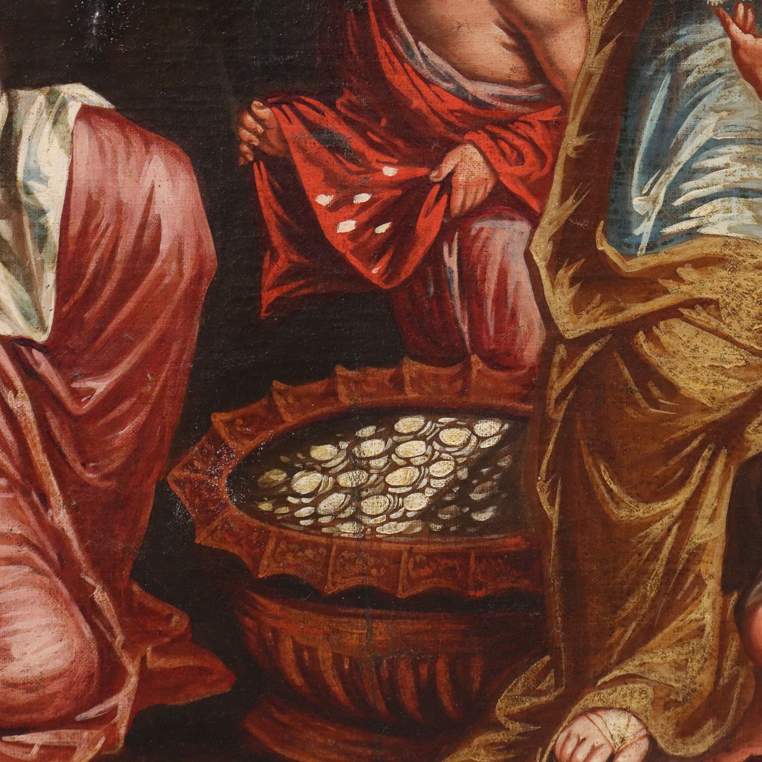 Antique Painting The Gathering Of Manna Oil On Canvas XVIII Century photo vinterior