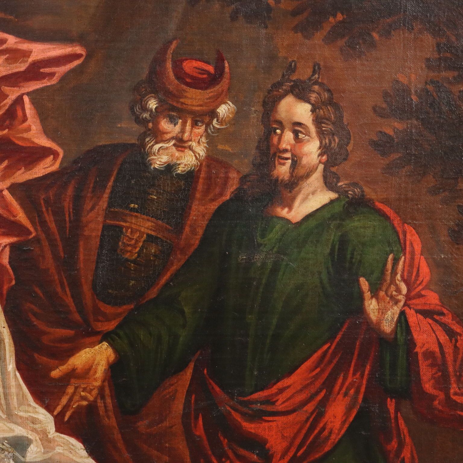 photo furniture Tableau d'époque La Cueillette de la manne, huile sur toile, XVIIIe siècle