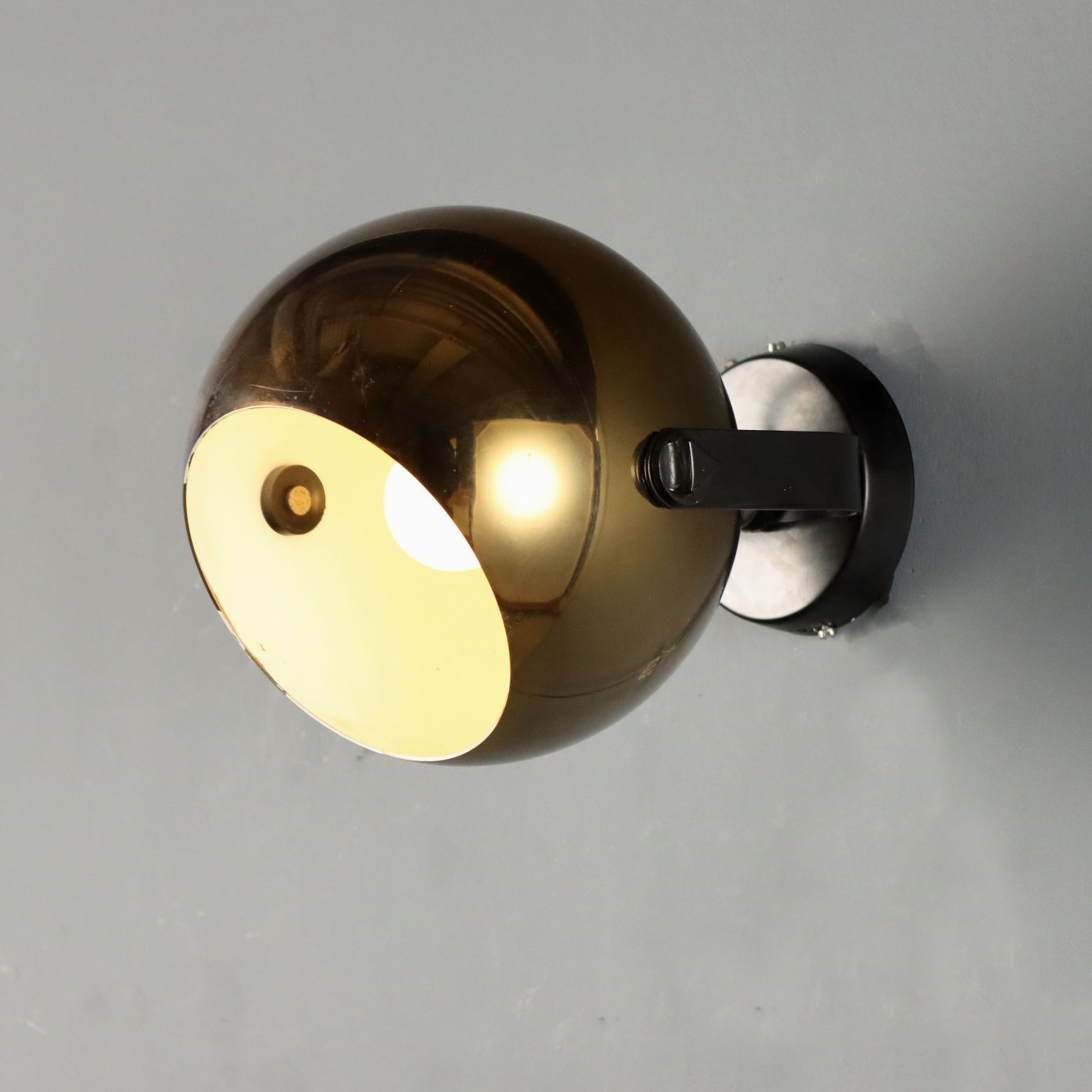 Vintage Wall Lamp Adjustable Metal Design Italy 1960s