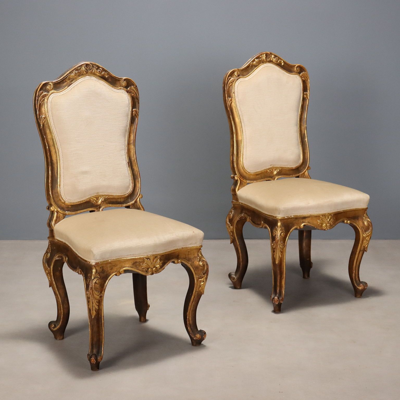 Eclectic Carved And Gilded Wood Chairs   Italy 19th Century