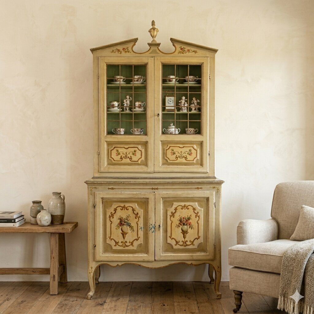 Armoire baroque en bois laqué, XVIIIe siècle photo furniture