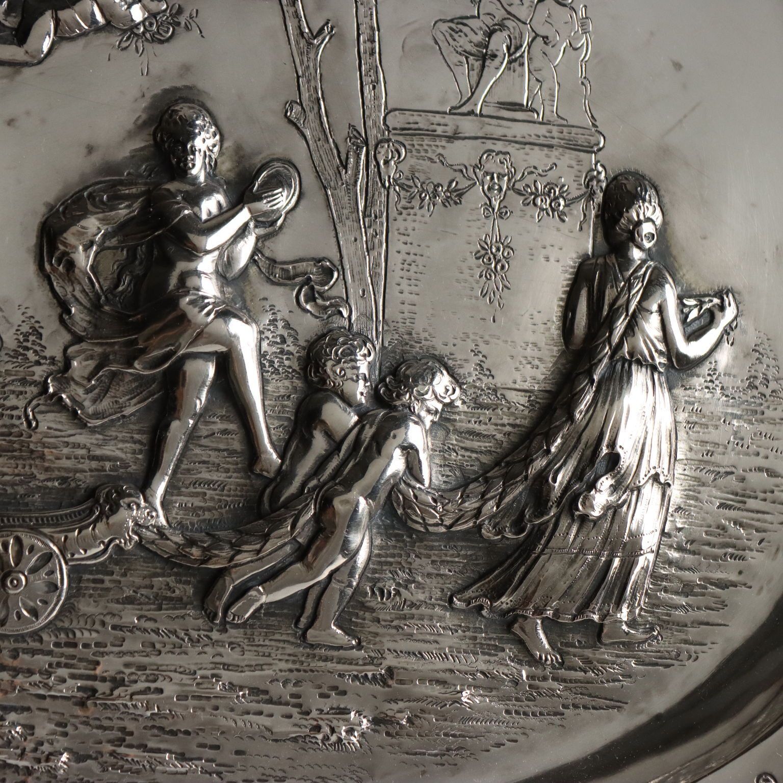 Plateau d'époque en argent, Manufacture de Paris, XXe siècle photo Décoration