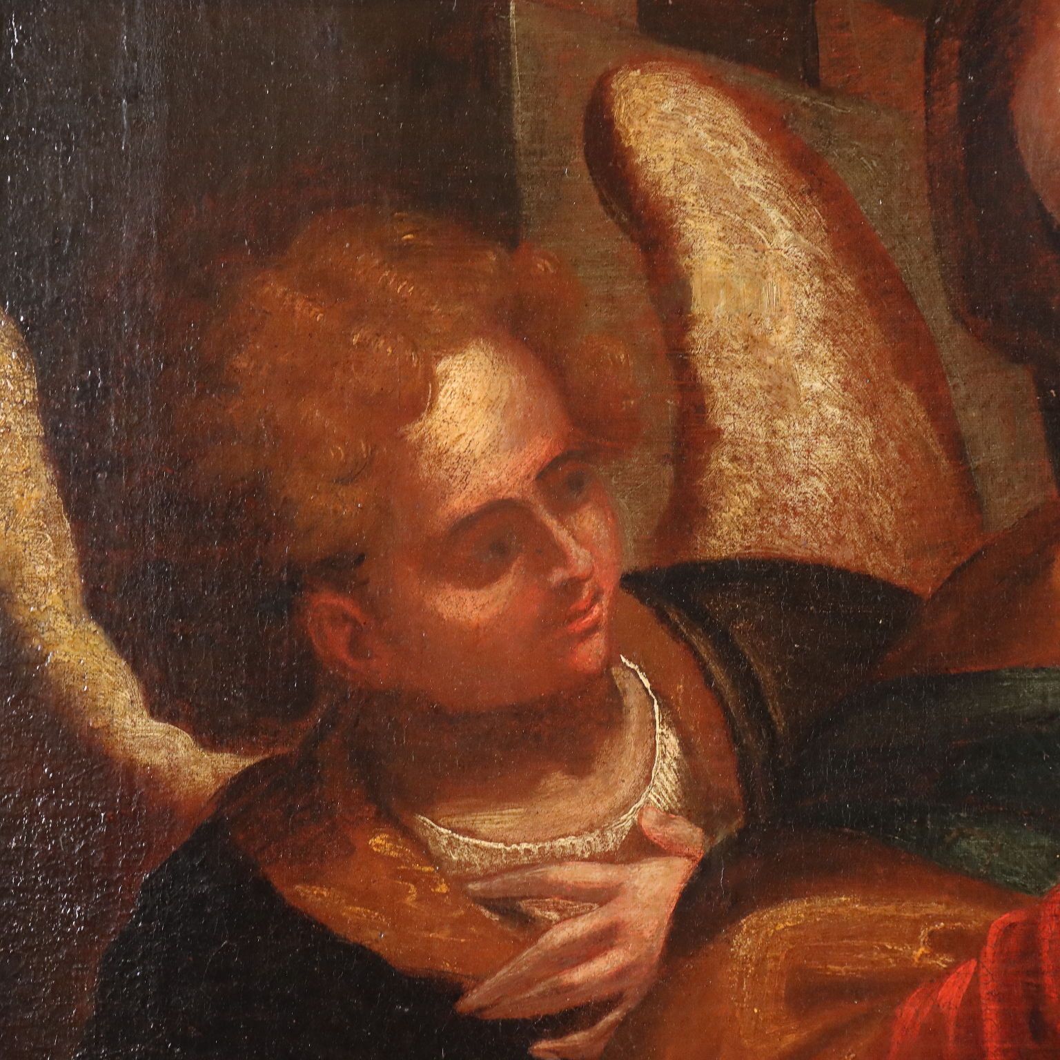Antiek schilderij Maagd Maria met Kind op doek, 17e eeuw photo buy