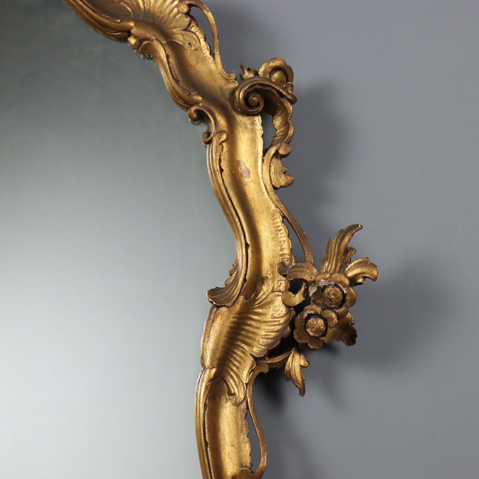 Mirror Baroque Style Gilded Wood XX Century photo vintage