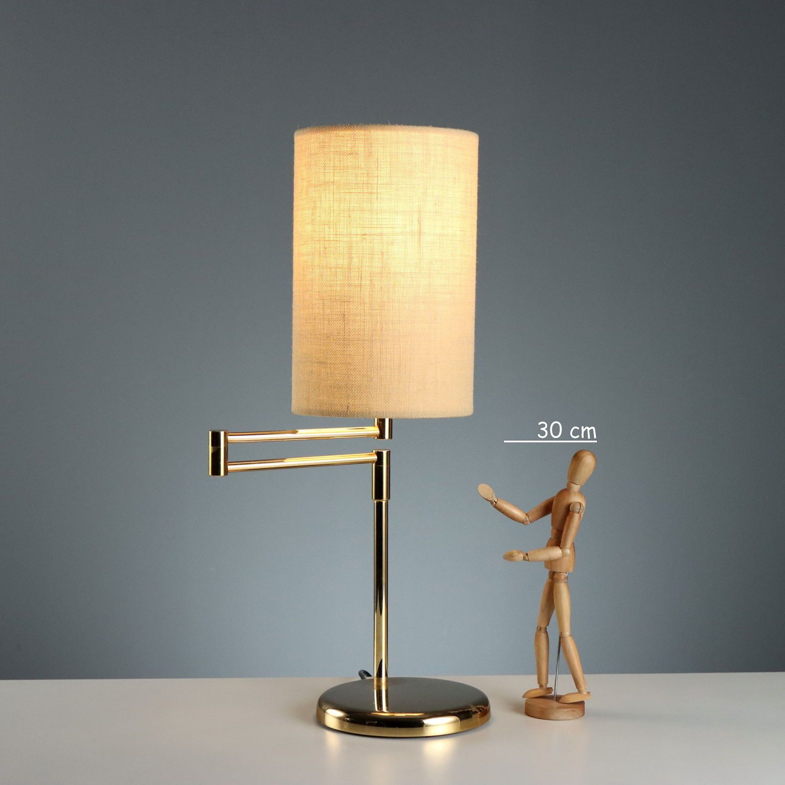 Vintage Lamp Metal Fabric Design Italy 1980s photo for sale