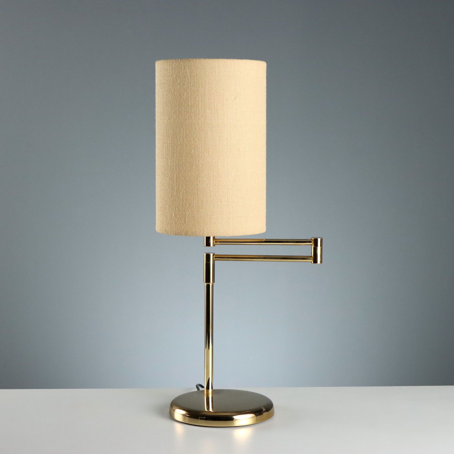 photo for sale Vintage Lamp Metal Fabric Design Italy 1980s