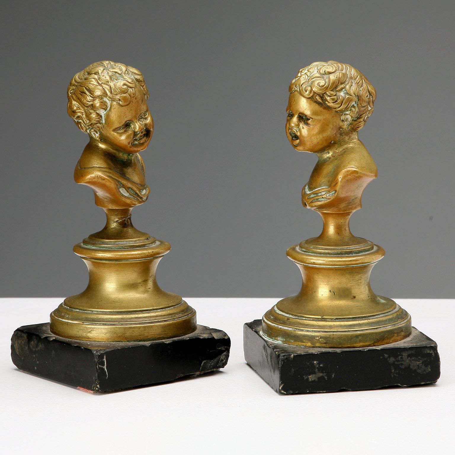 Antique Figurines Bronze Marble Base France XIX Century photo for sale