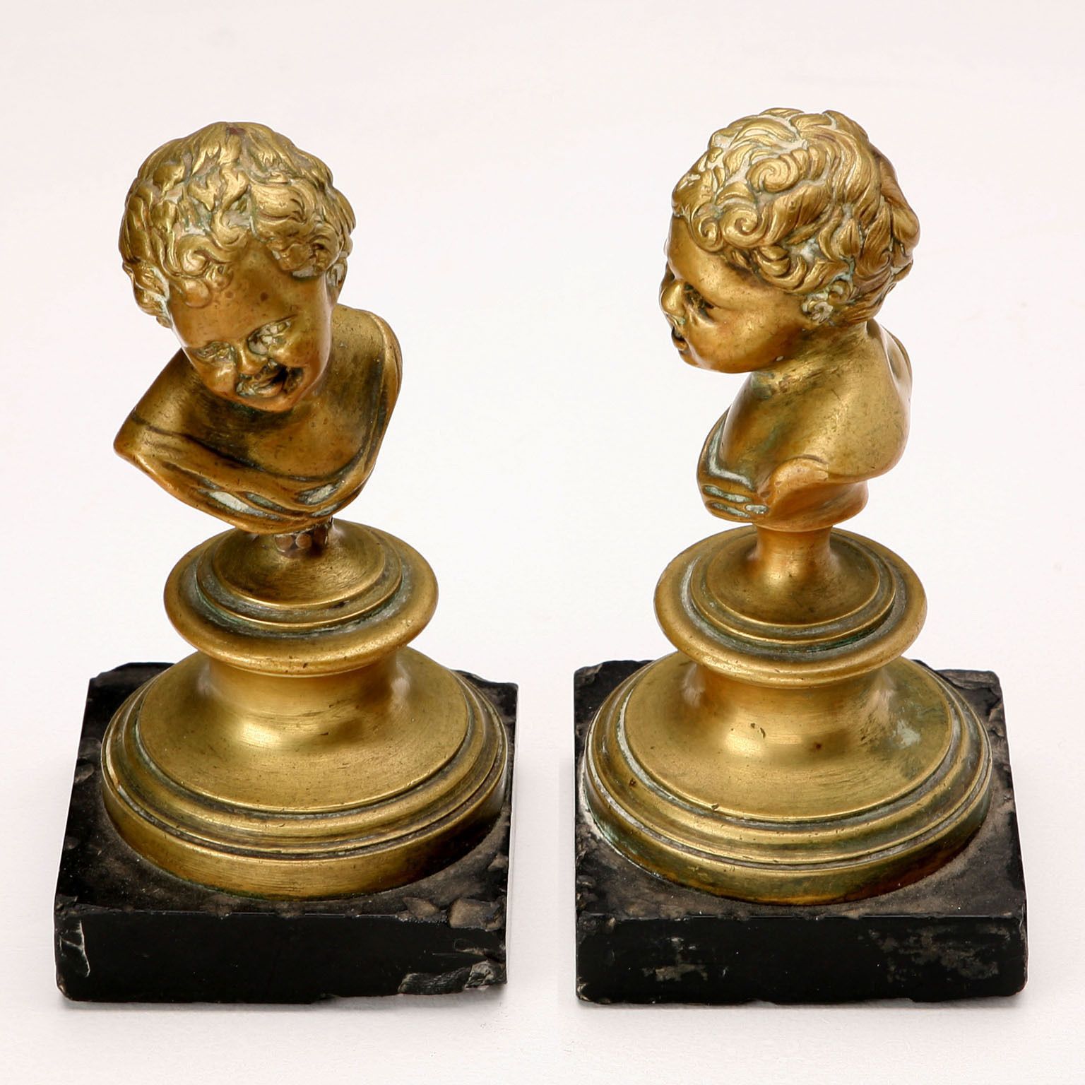 Figurines d'époque en bronze, socle en marbre, France, XIXe siècle photo 470.0