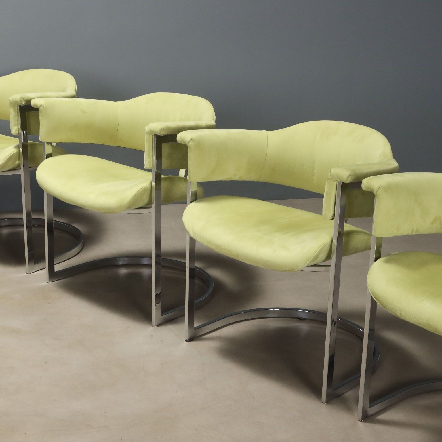Vintage Saporiti Chairs Design Vittorio Introini Fabric 1970s photo 5400.0