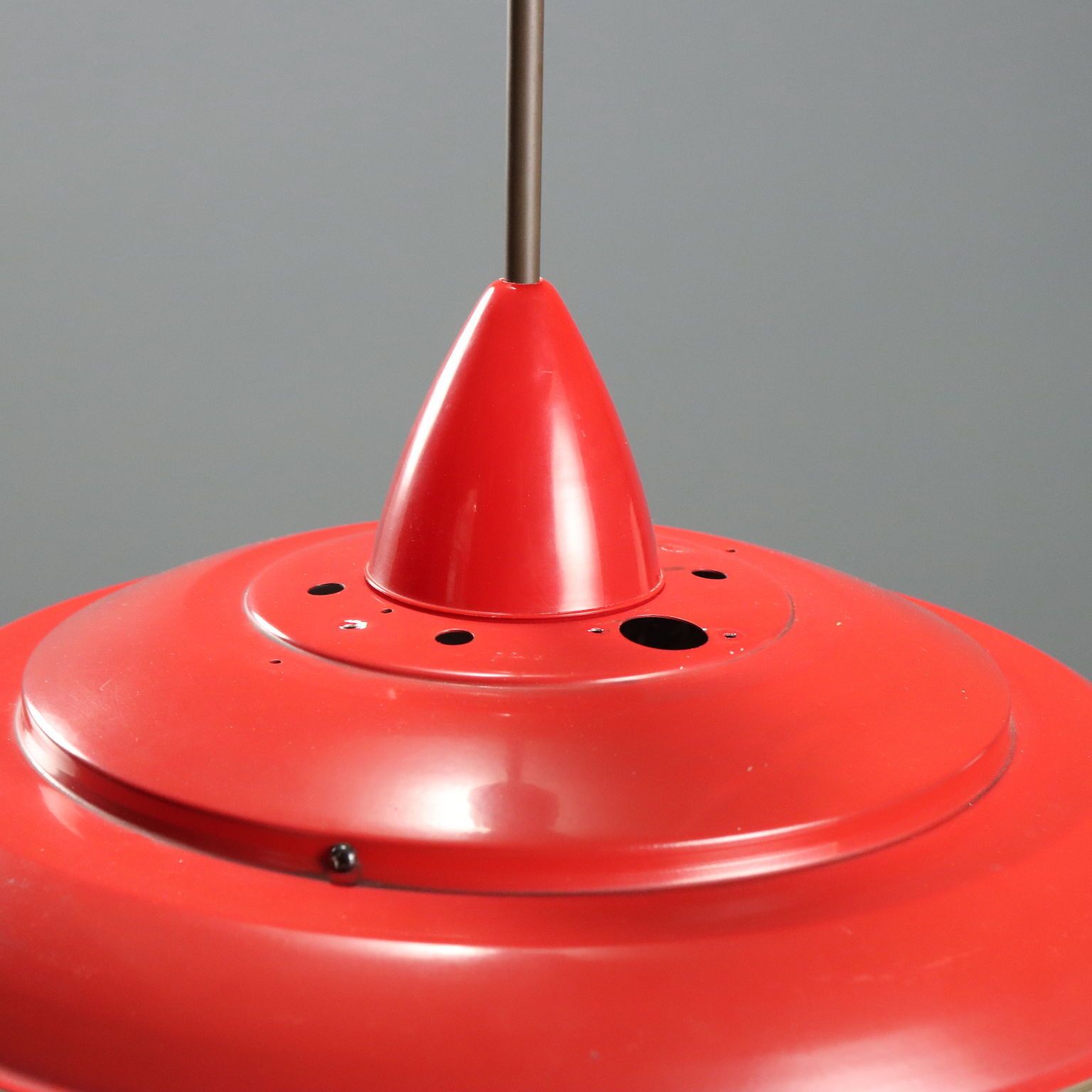 Rode aluminium hanglamp, jaren 1960 photo buy
