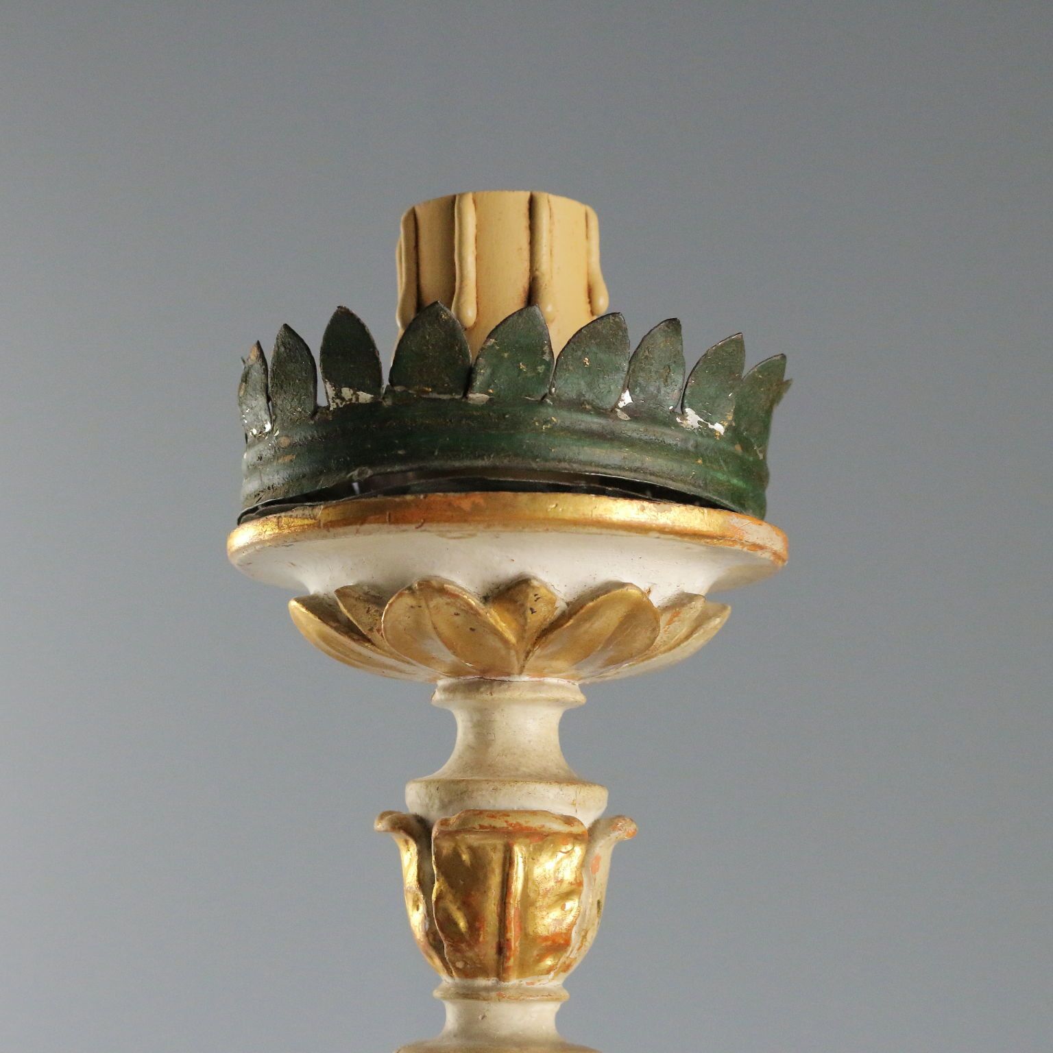 Candelabra In Carved And Gilded Wood — Italy, 19th Century photo for sale