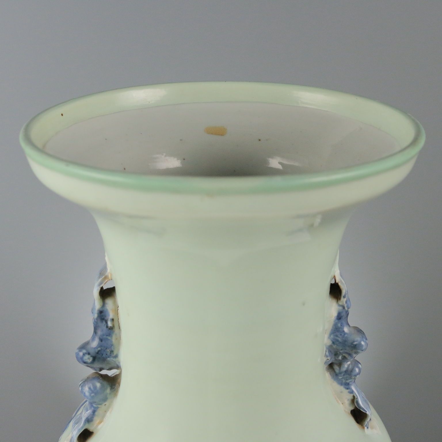 Antique Vase Celadon Porcelain Decorations China XX Century photo 220.0