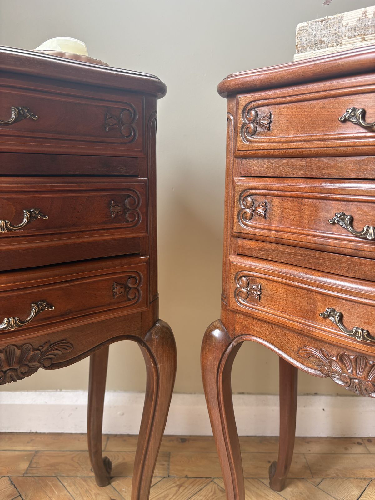 A Pair Of French Parquetry Bedside Tables photo vinterior