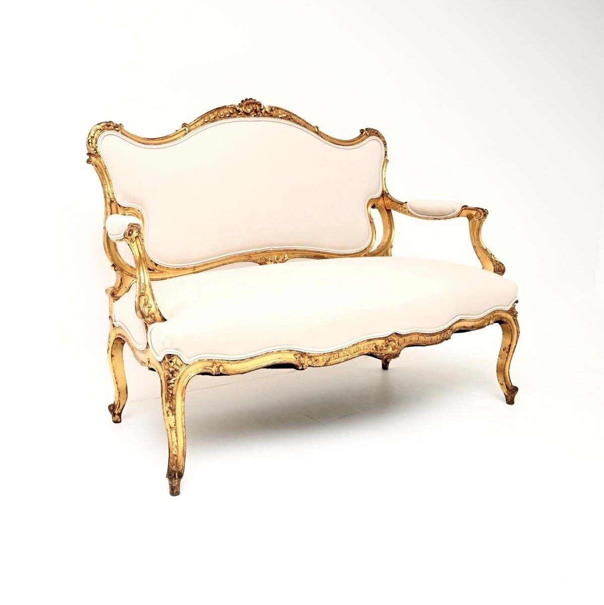 Antique French Carved Gilt Wood Settee