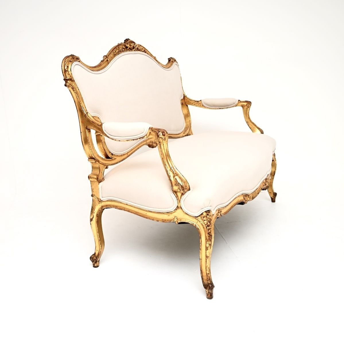photo for sale Antique French Carved Gilt Wood Settee
