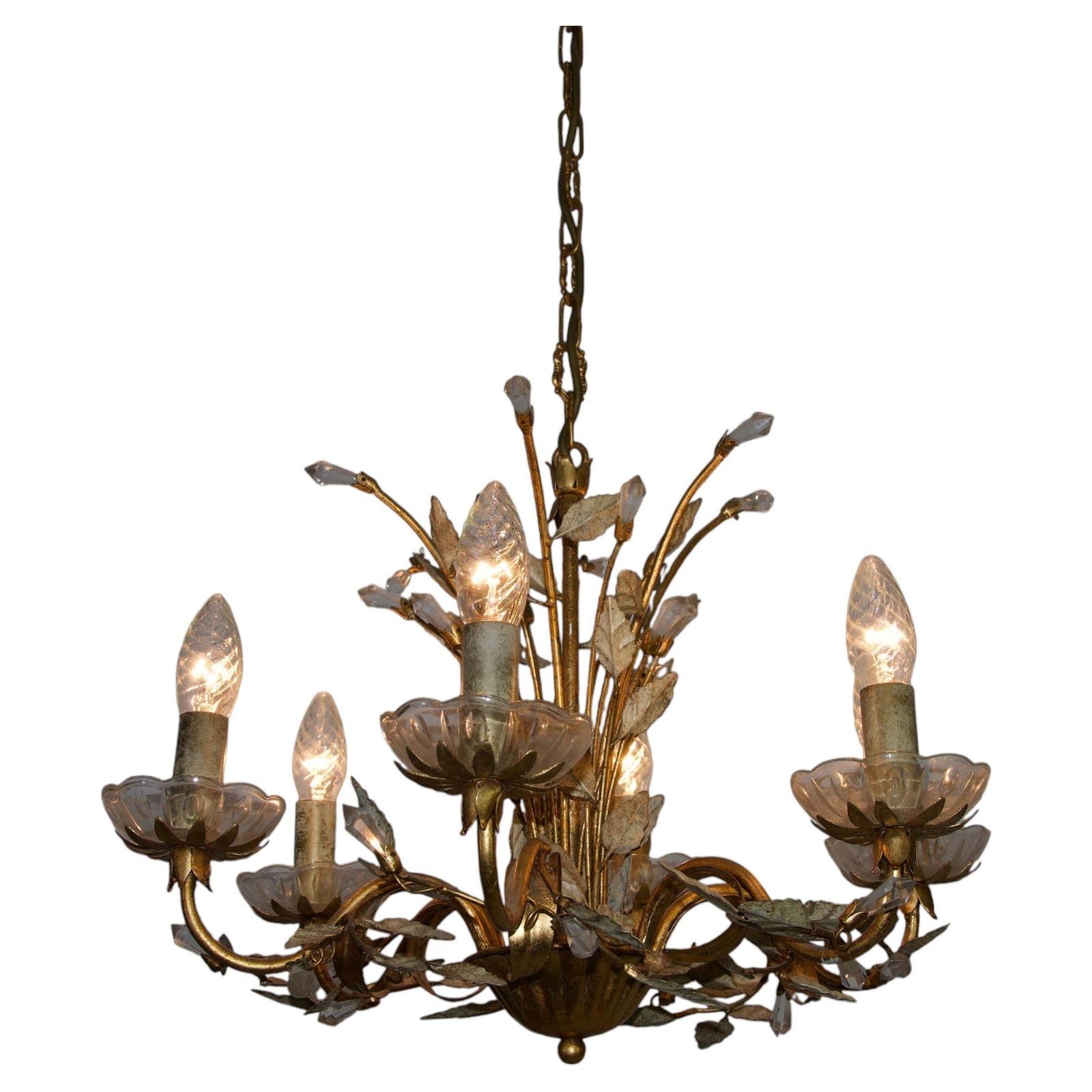 Gilt Wheat Sheaf Chandelier By Hans Kögl, 1970s, Germany