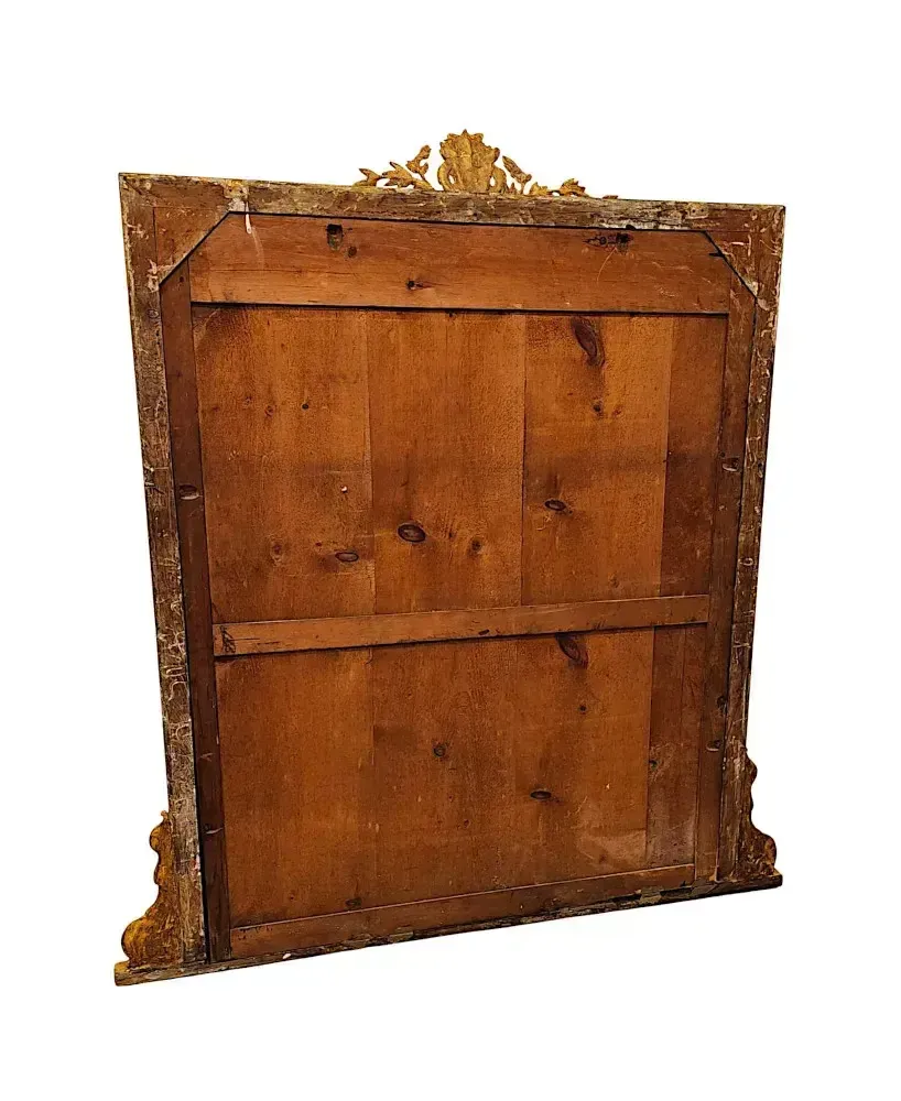 Grote schouwspiegel in verguld hout, 19e eeuw photo buy