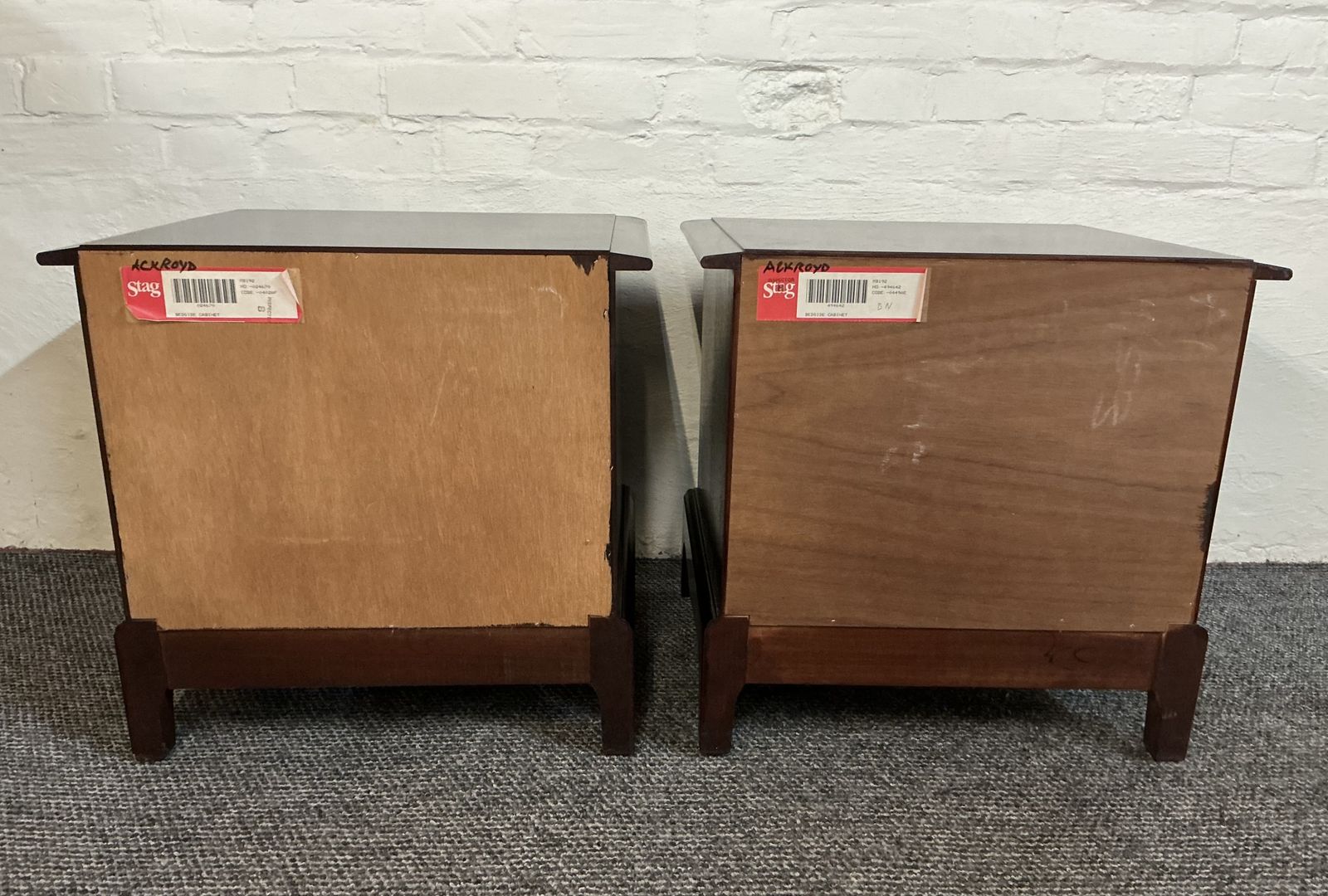 photo for sale Pair Of Stag Minstrel Bedside Cabinets.