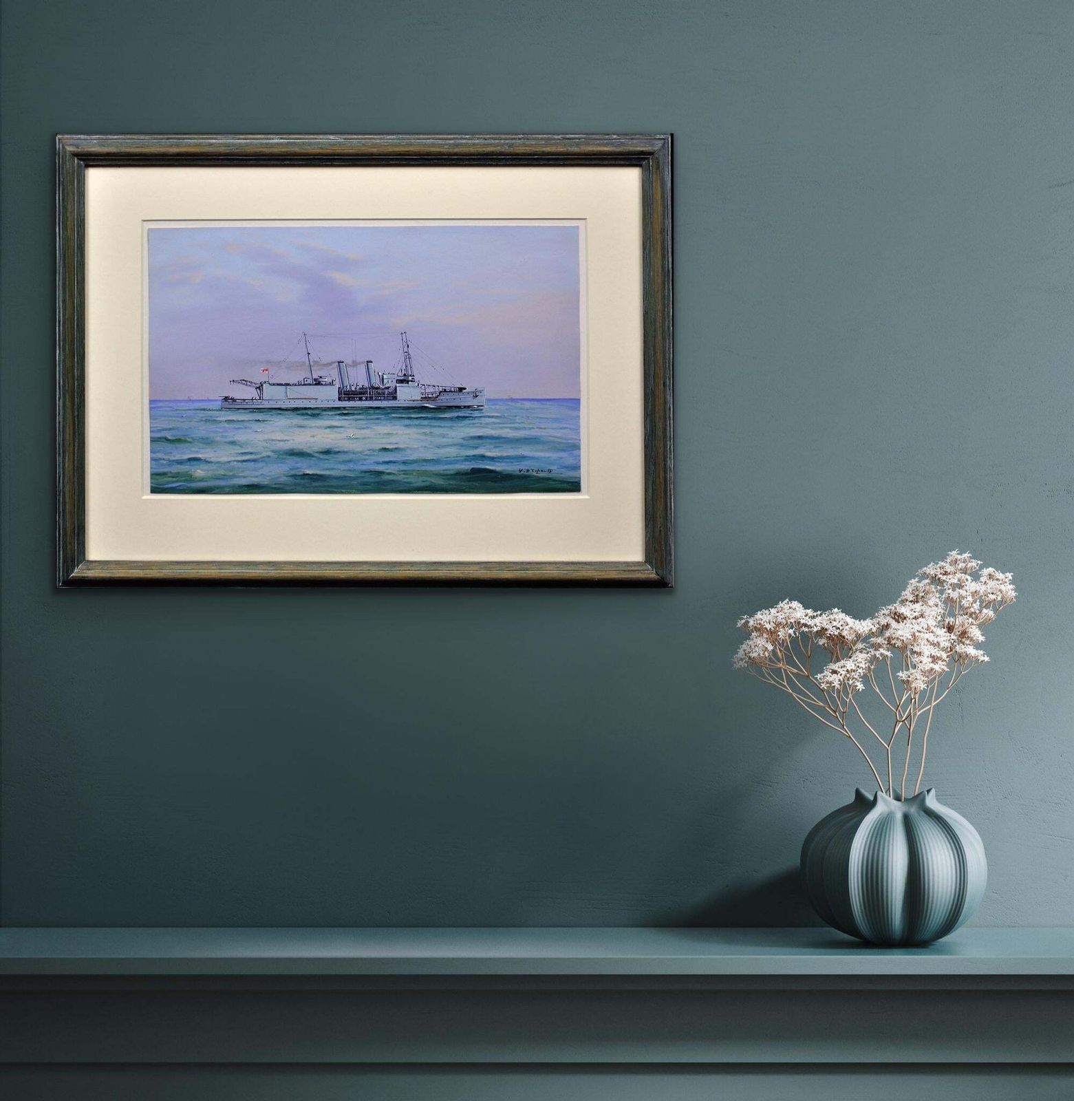 photo furniture Vincenzo D'Esposito Hms Nairana Royal Navy Seaplane Carrier Fleet Air Arm Tasmania & Melbourne Ferry
