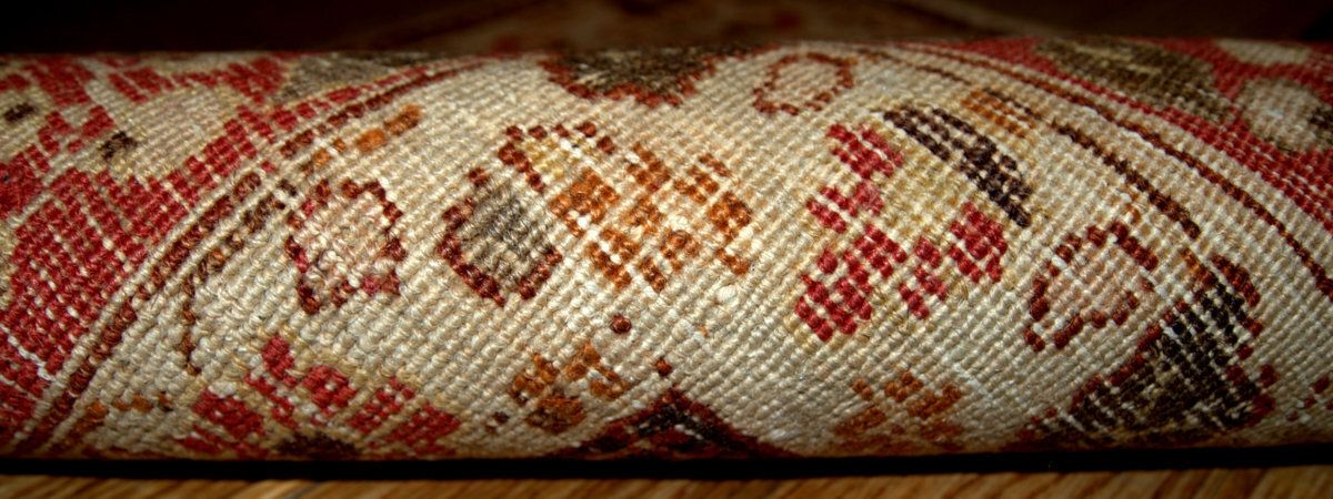 Tapis oriental fait main, 121 cm x 167 cm, laine, vers 1900, beige, rouge, brun photo buy