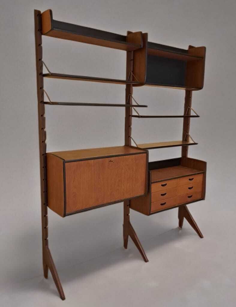 Bibliothèque sur pied Ergo avec secrétaire, scandinave mid-century, années 1960 photo for sale