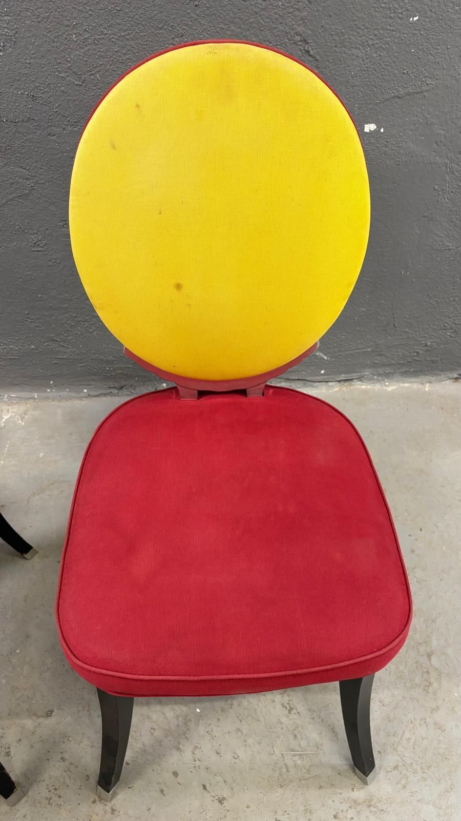 Pair Of Medallion Chairs, Funny Valentine Model, By Jean Charles De Castelbajac, 20th Century photo vinterior