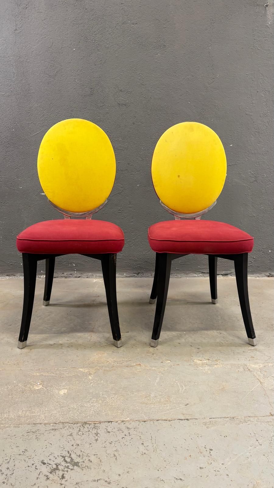 Paar Medallion-stoelen, model Funny Valentine, door Jean-Charles de Castelbajac, 20e eeuw photo vintage