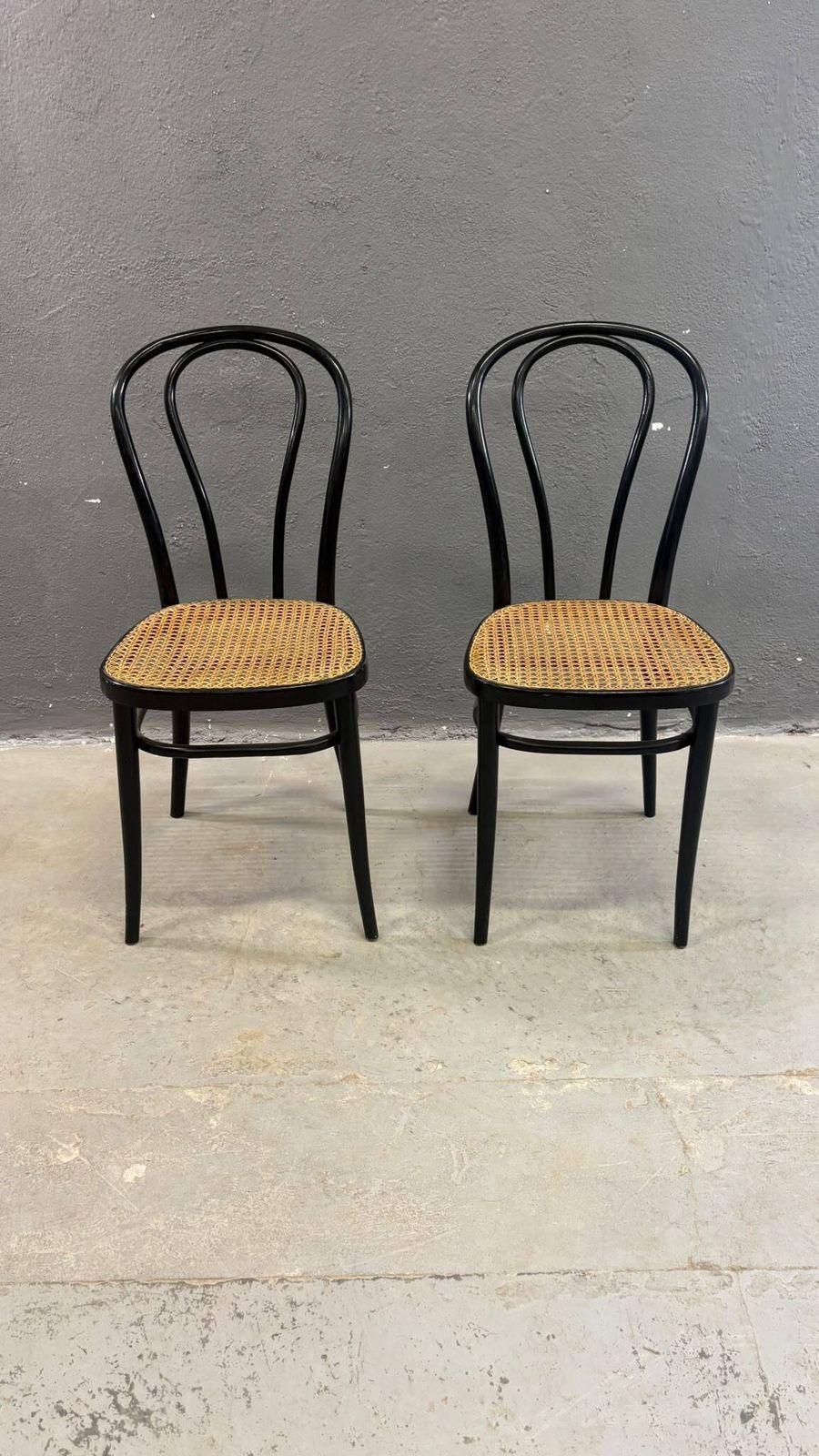 Pair Of Bentwood Chairs, Vienna Straw Seats, 1960s, Poland photo buy