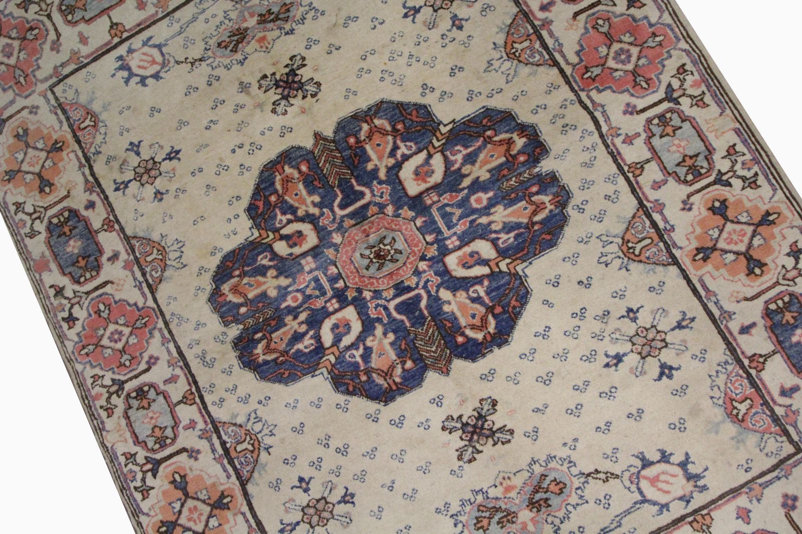 Crème Vloerkleed met Medaillon Oosters Tapijt Handgemaakt Symmetrisch Woonkamer Vloerkleed photo 2856.0