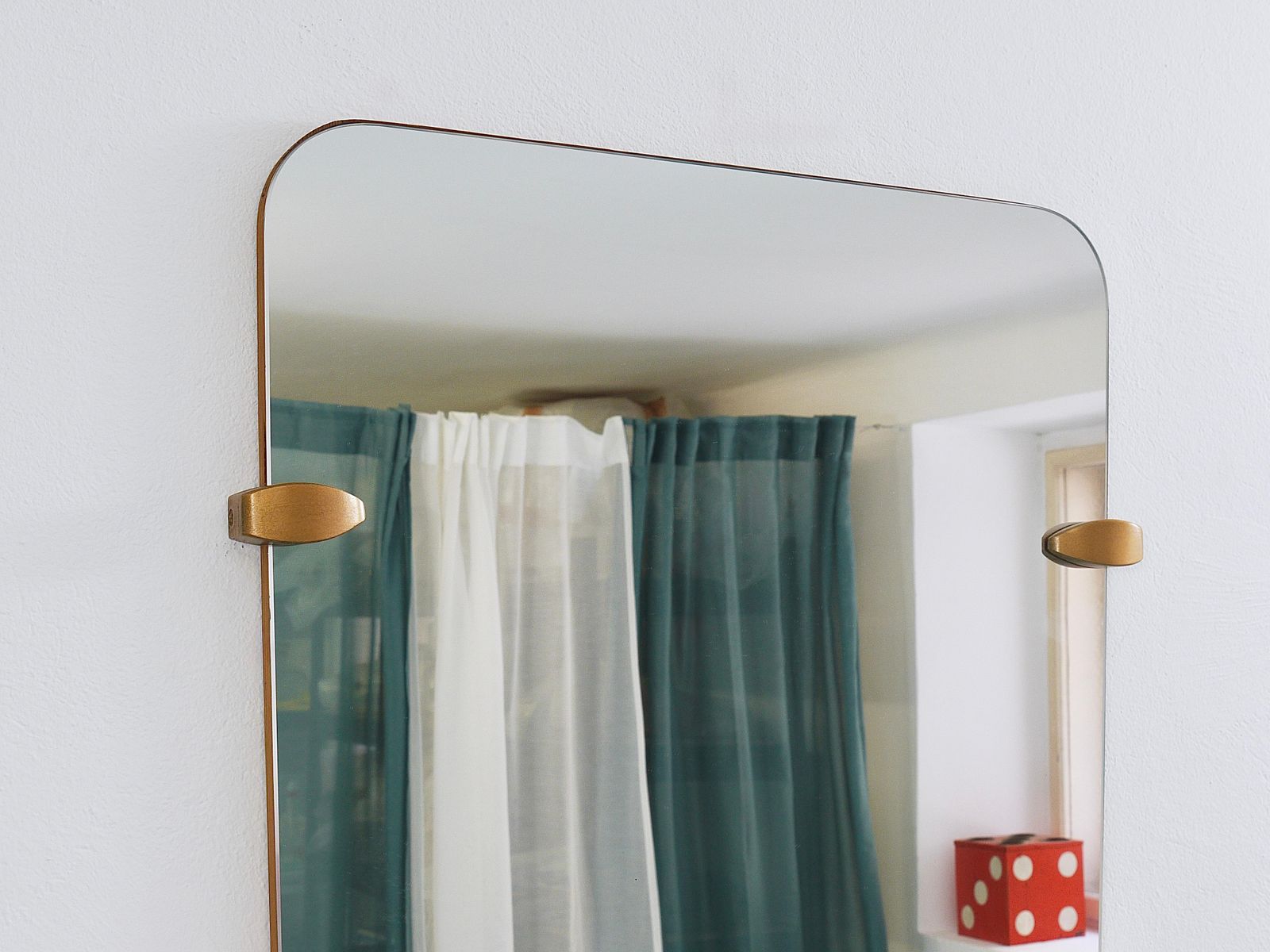 Large Trapezoidal Mid Century Full Length Wall Mirror, Vienna, Austria, 1950s photo 1343.0