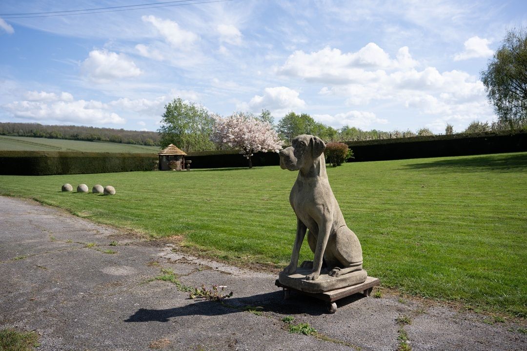 Impressive Cast Stone Garden Great Dane Statue photo furniture