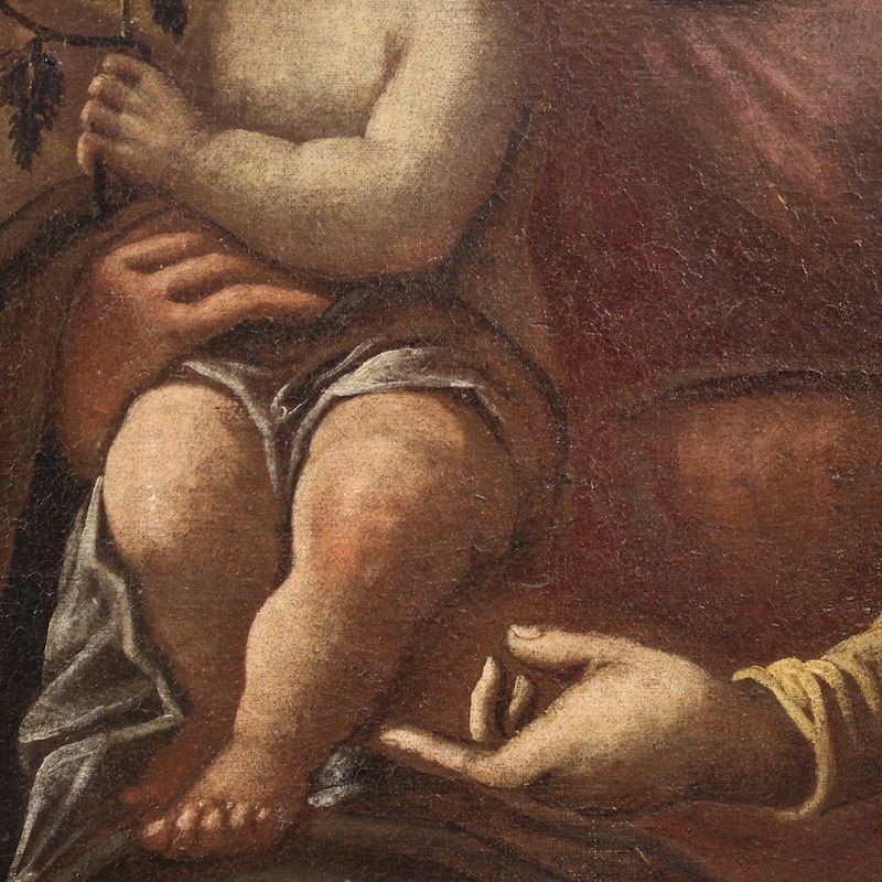 photo for sale Antique Italian Painting, Madonna And Child, From The 17th Century