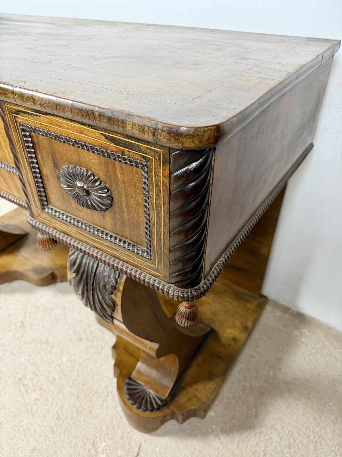 Art Deco stijl consoletafel met één lade photo vintage