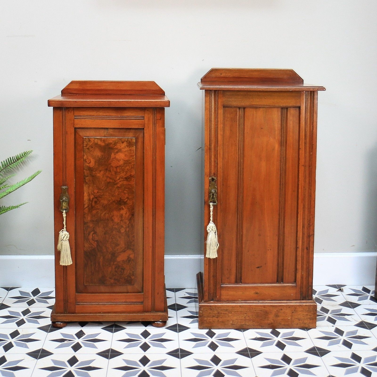 Two Bedside Cabinets Mahogany Late Victorian Early Edwardian