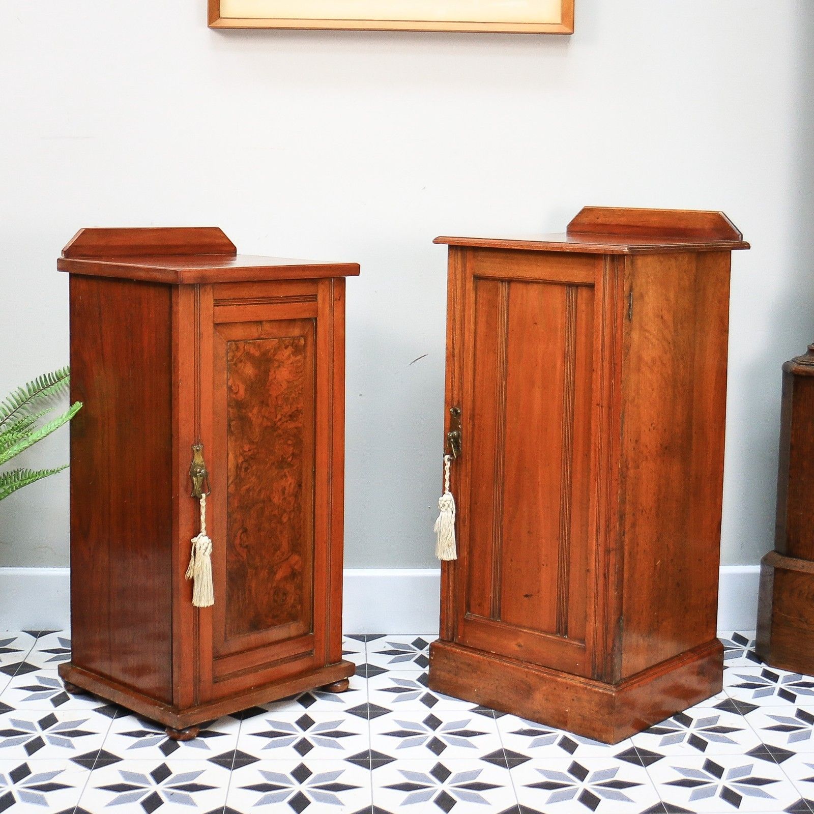 Two Bedside Cabinets Mahogany Late Victorian Early Edwardian photo furniture