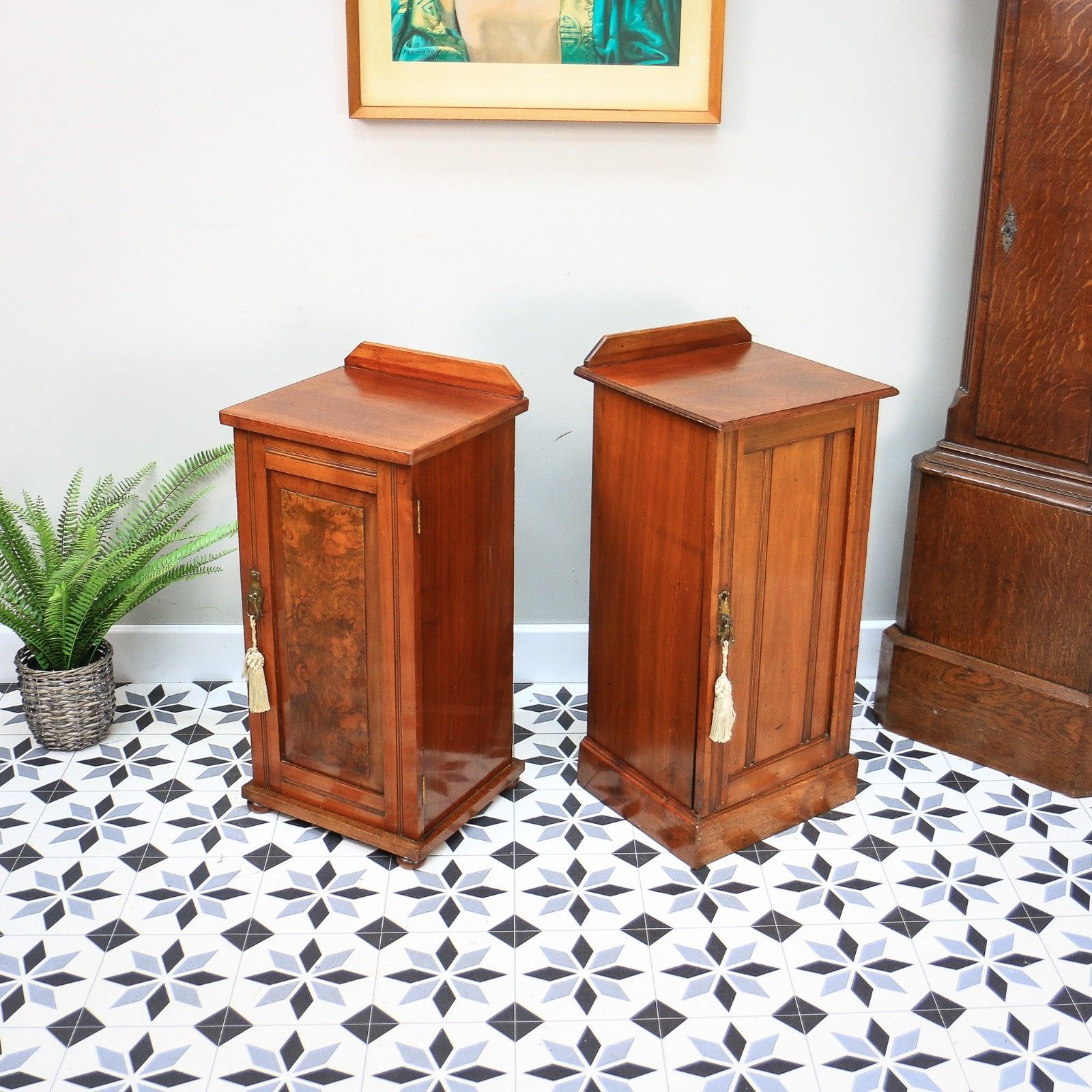 photo buy Two Bedside Cabinets Mahogany Late Victorian Early Edwardian