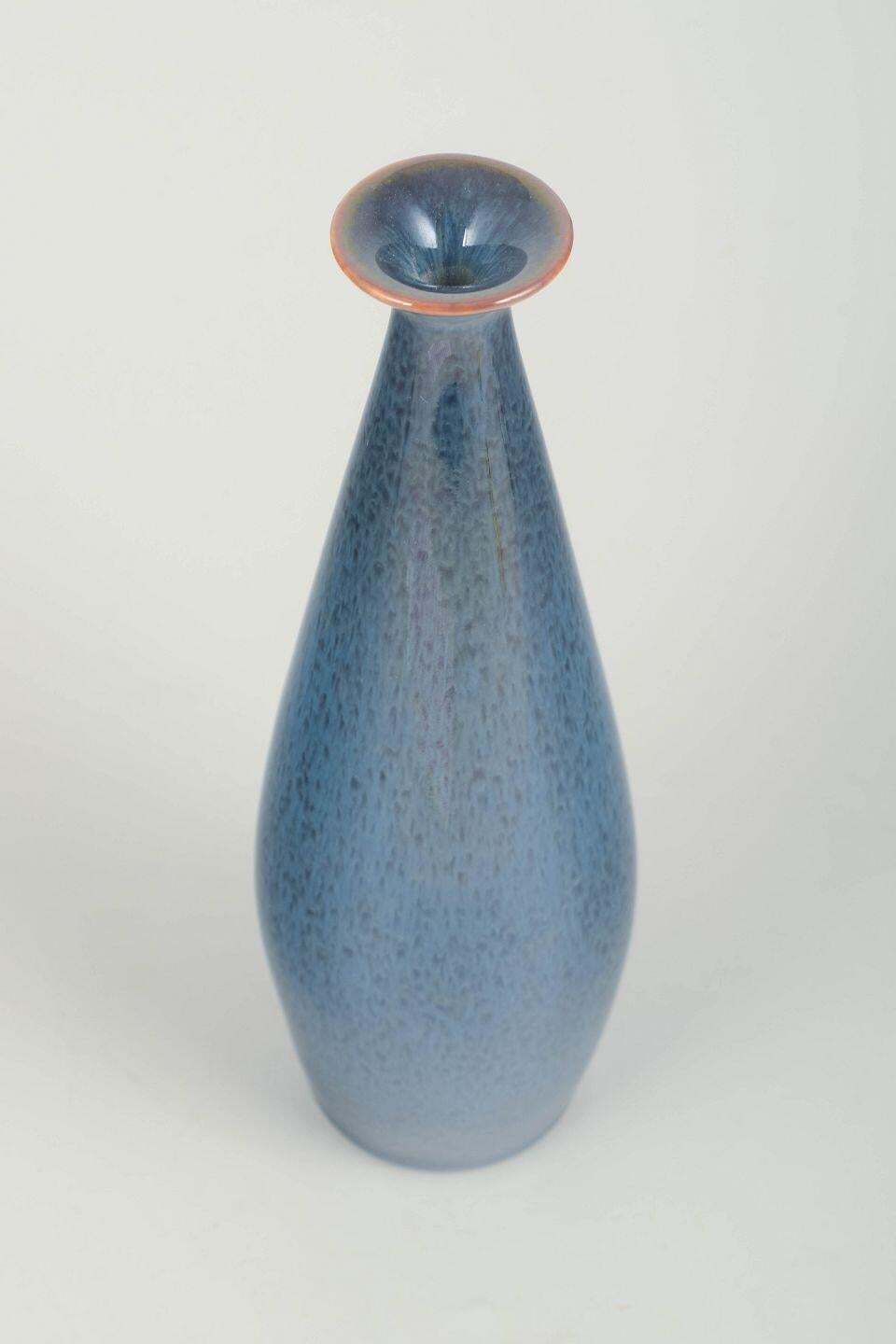 Carl Harry Stålhane For Rörstrand. Drop Shaped Vase With Blue Glaze. Mid 20th C. photo furniture