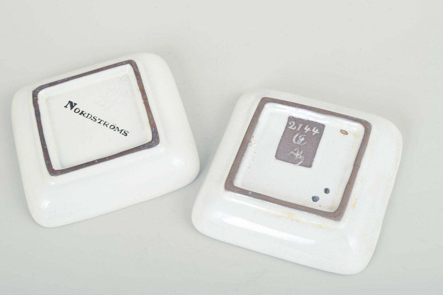Ingrid Atterberg For Upsala Ekeby. Two Faience Dishes With Relief Decoration. photo Home Decor
