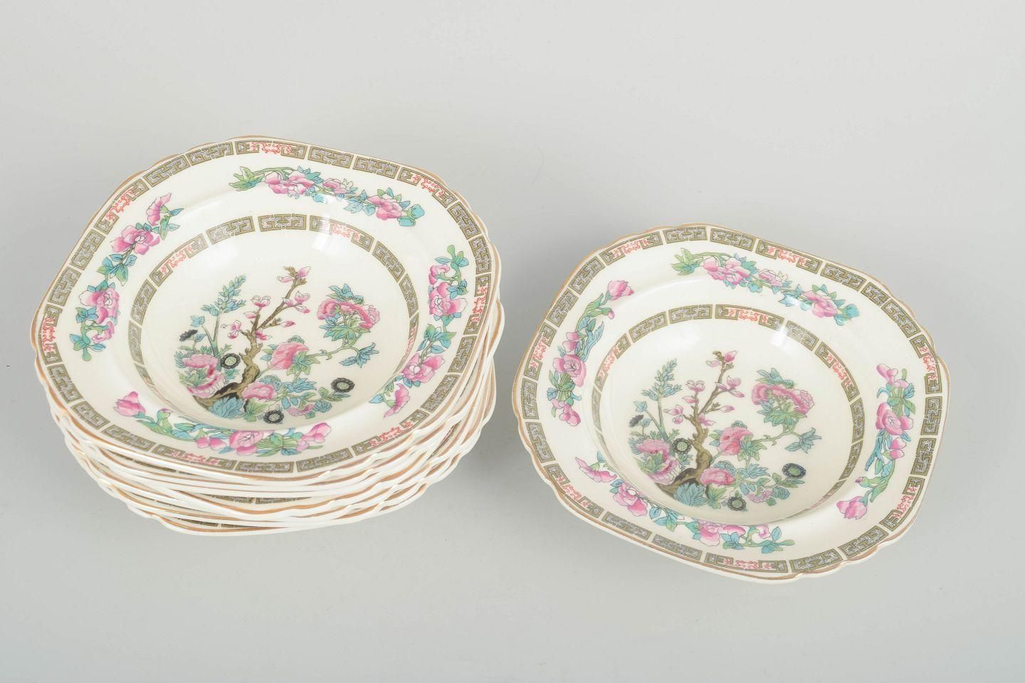 Wedgwood & Co, Angleterre. Série de 8 assiettes creuses en faïence à motif oriental. photo furniture