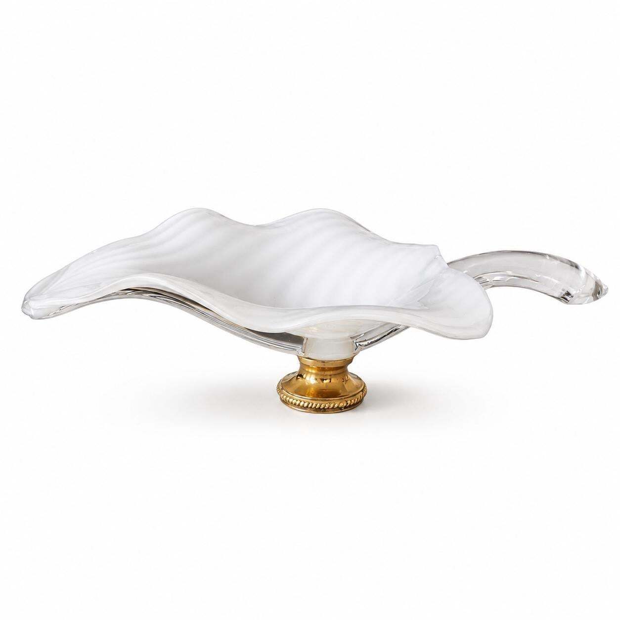 photo for sale Rare Signed Seguso Murano Lattimo Glass Centerpieces, Attributed To Franco Luce
