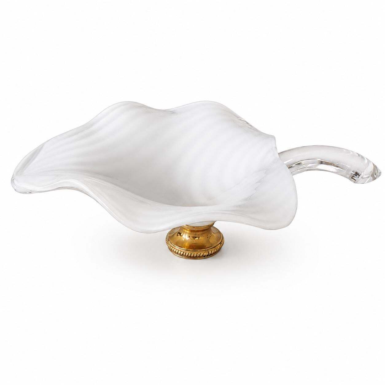 Home Decor Rare Signed Seguso Murano Lattimo Glass Centerpieces, Attributed To Franco Luce photo