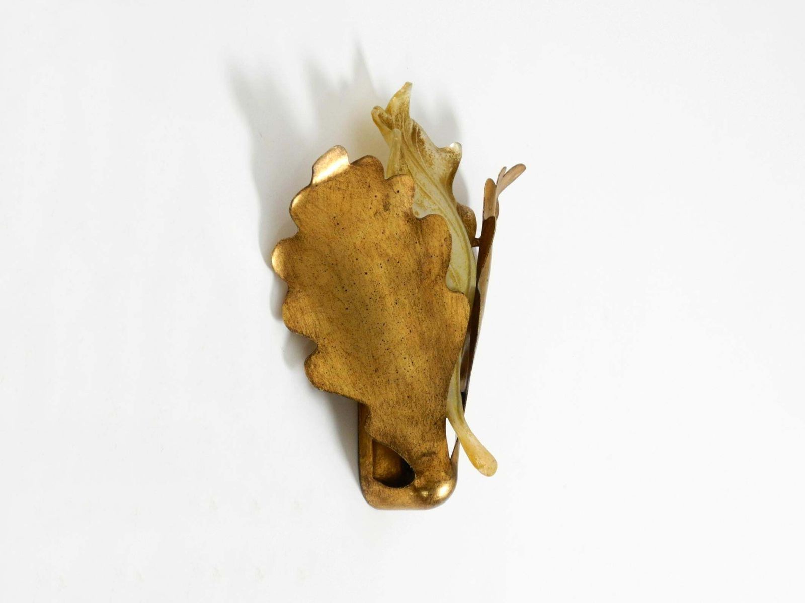Beautiful, Rare Gold Plated Glass And Metal Wall Lamp By Banci Firenze, Italy photo for sale
