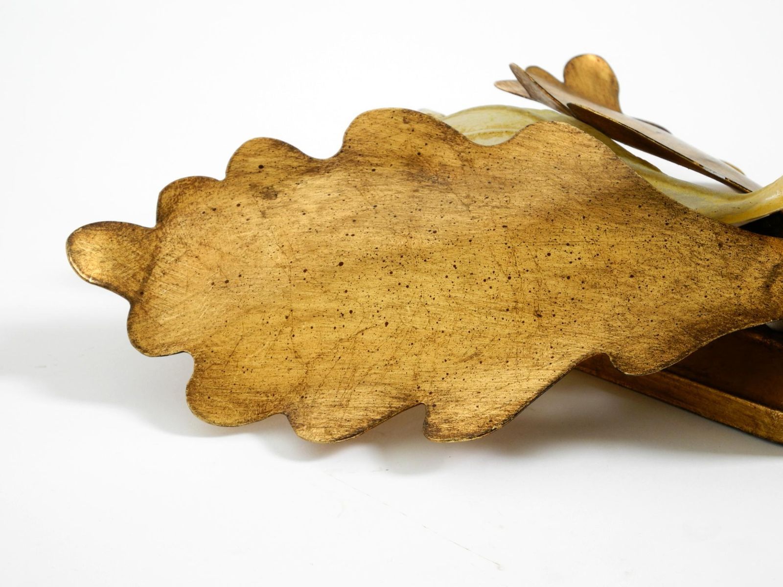 1091.0 Beautiful, Rare Gold Plated Glass And Metal Wall Lamp By Banci Firenze, Italy photo