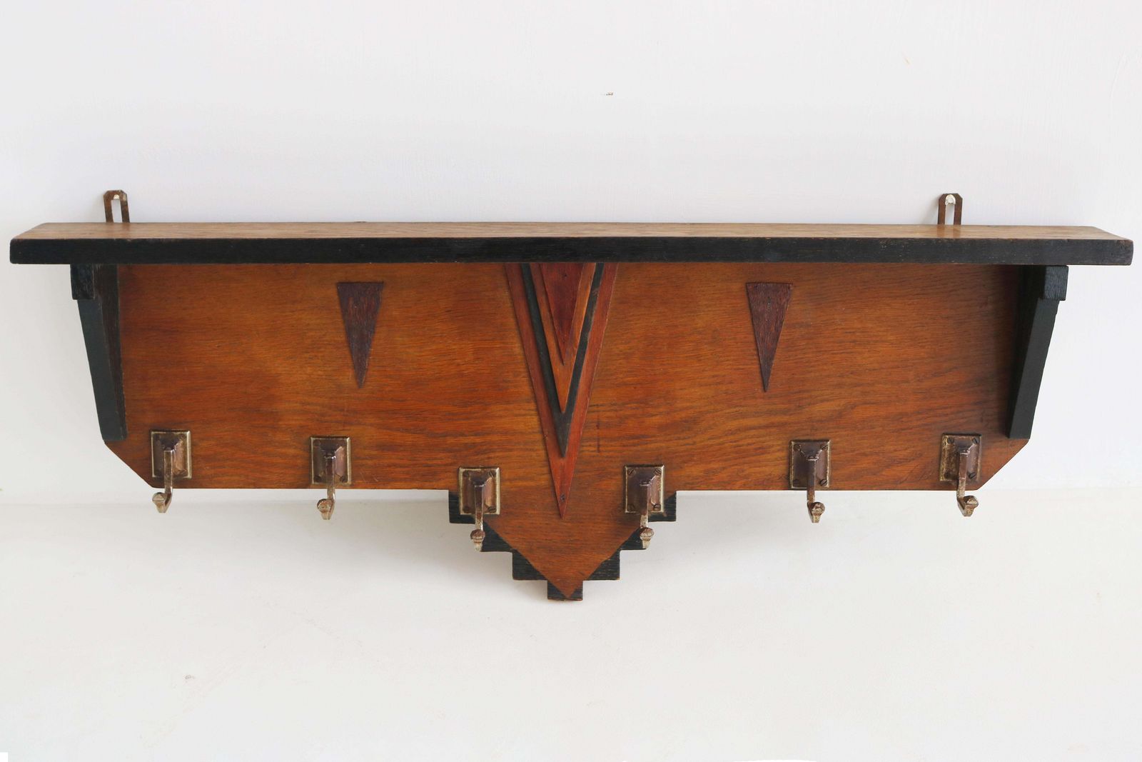 Porte-manteau d'époque Art déco, école d'Amsterdam, en chêne, 1920 photo buy