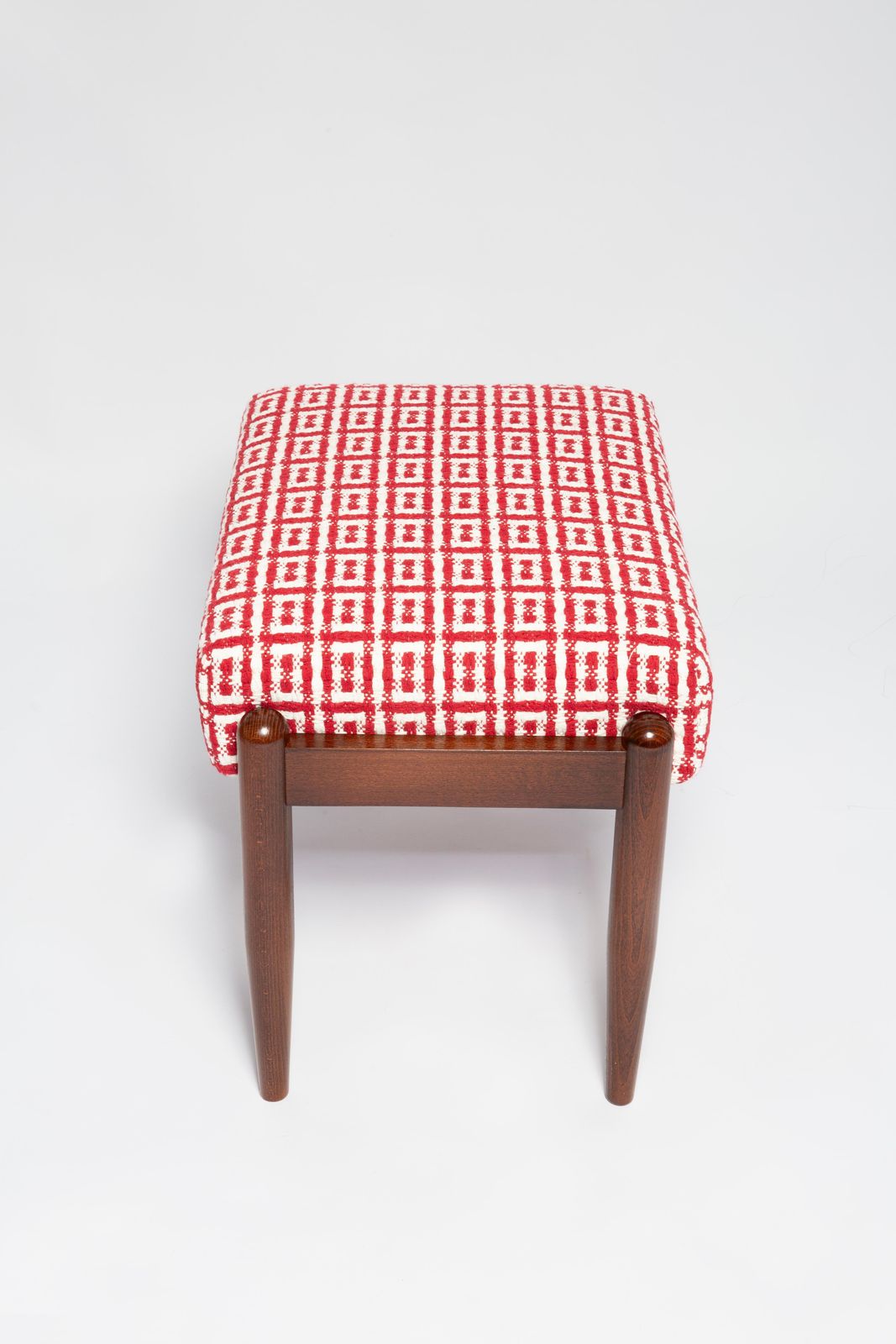 Mid Century Gfm Stool In Geometric Tweed Jacquard Dedar, E. Homa, Europe, 1960s photo buy
